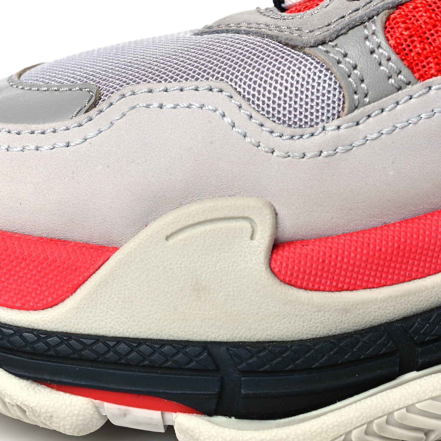 Balenciaga Fabric Mesh Womens Triple S Sneakers 39 Red Grey White 8 of 9