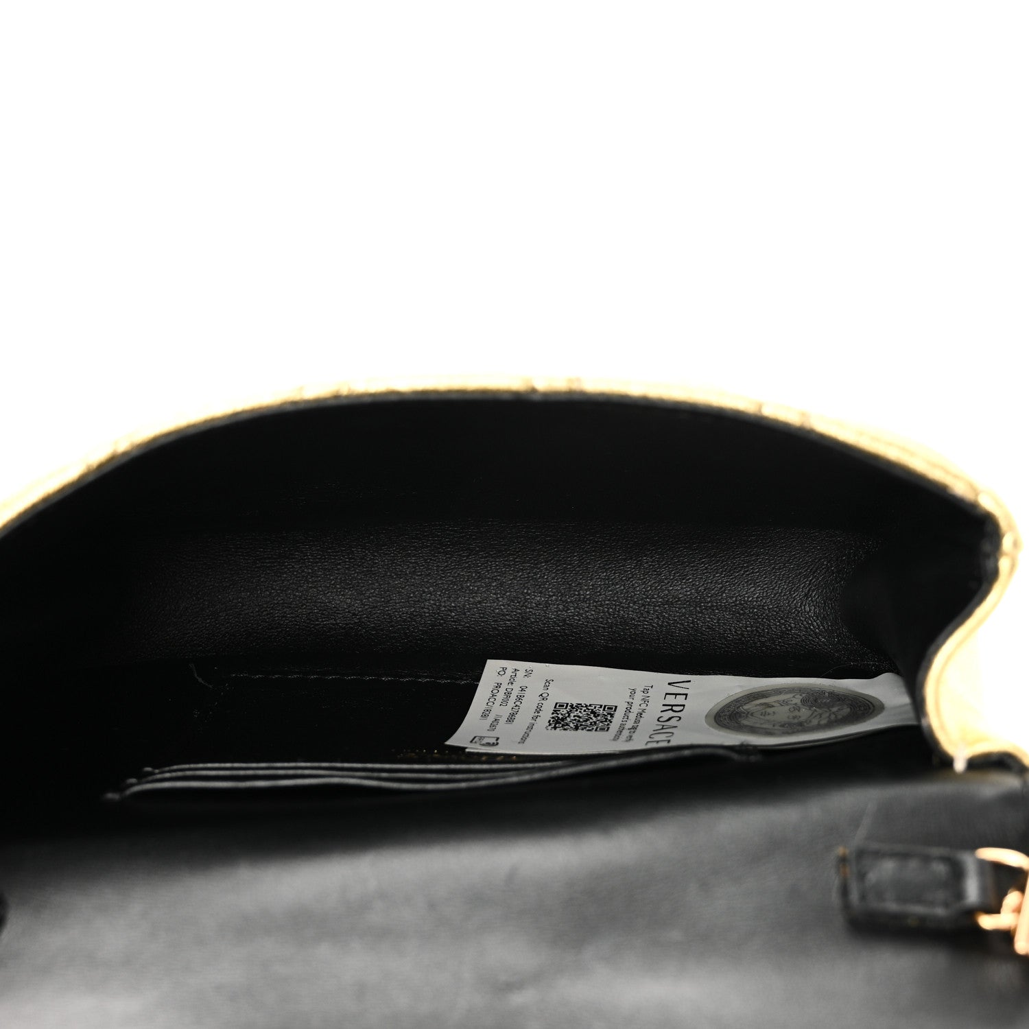 Versace Metallic Nappa Quilted Virtus Evening Bag Gold 5 of 9