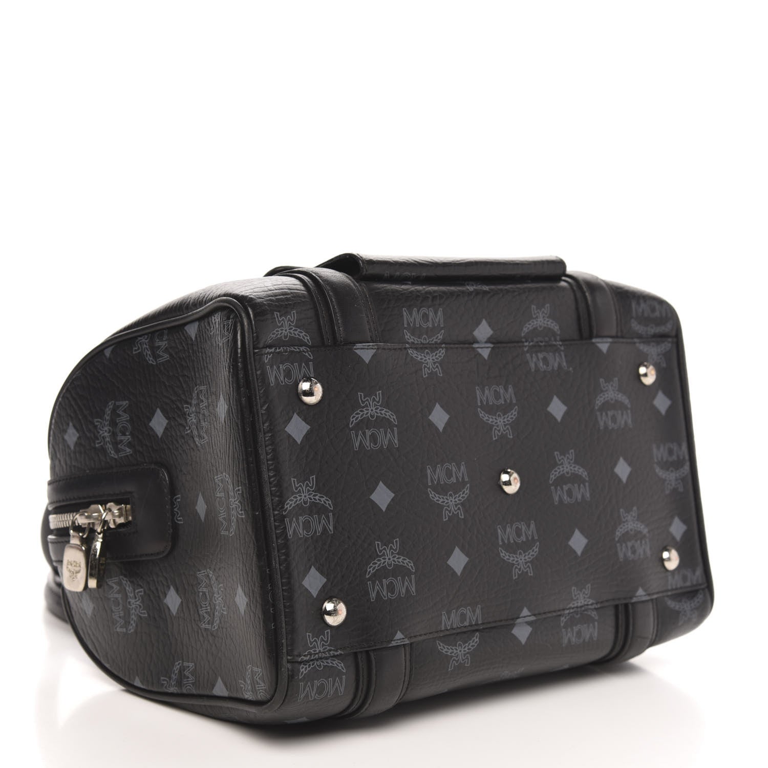 MCM Visetos Small Boston Bag Black 4 of 10