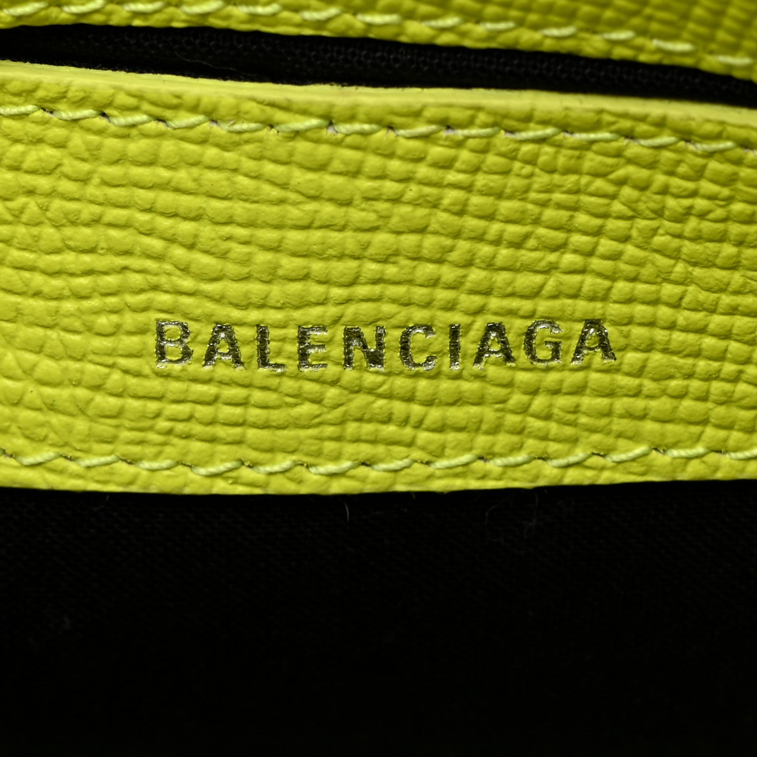 Balenciaga Signature Grained Calfskin Logo XXS Ville Top Handle Bag Acid Green Black 6 of 11