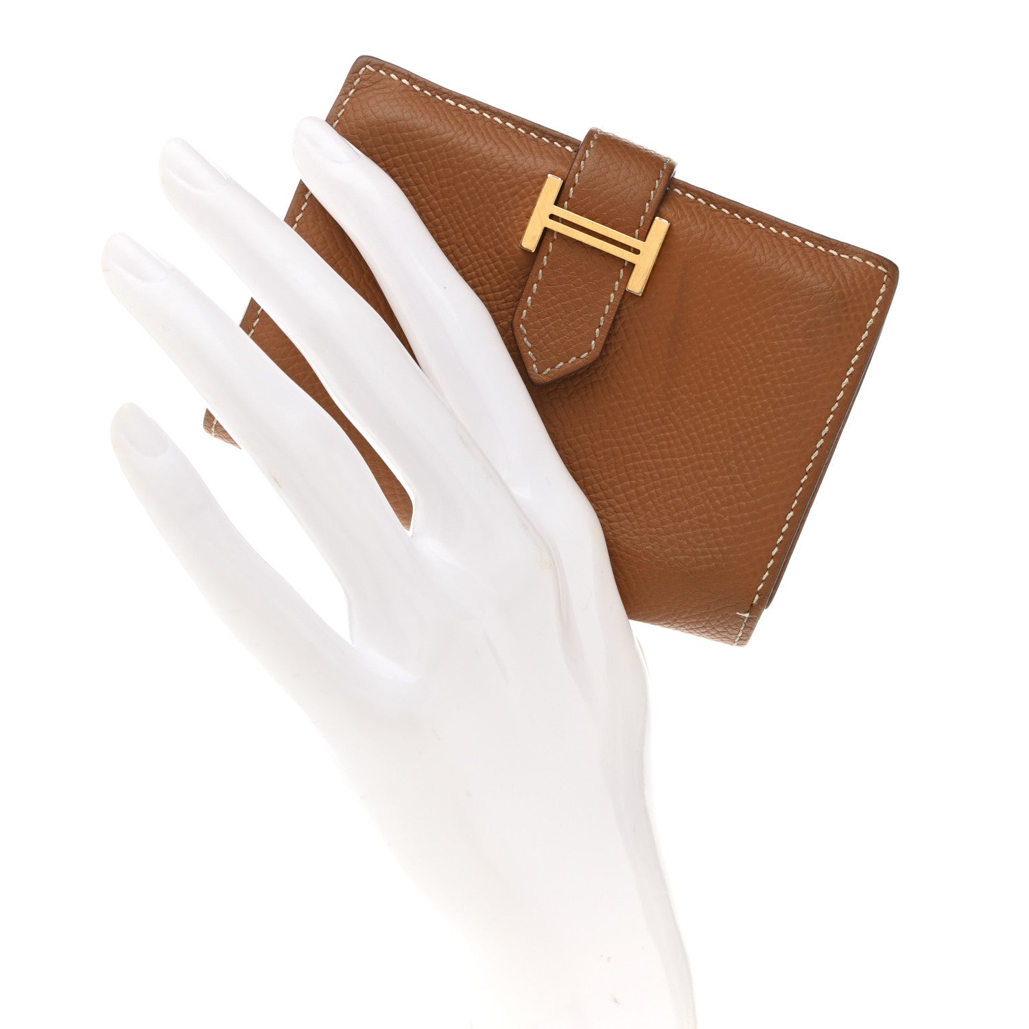 Hermes Epsom Bearn Card Holder Wallet Gold 2 of 11