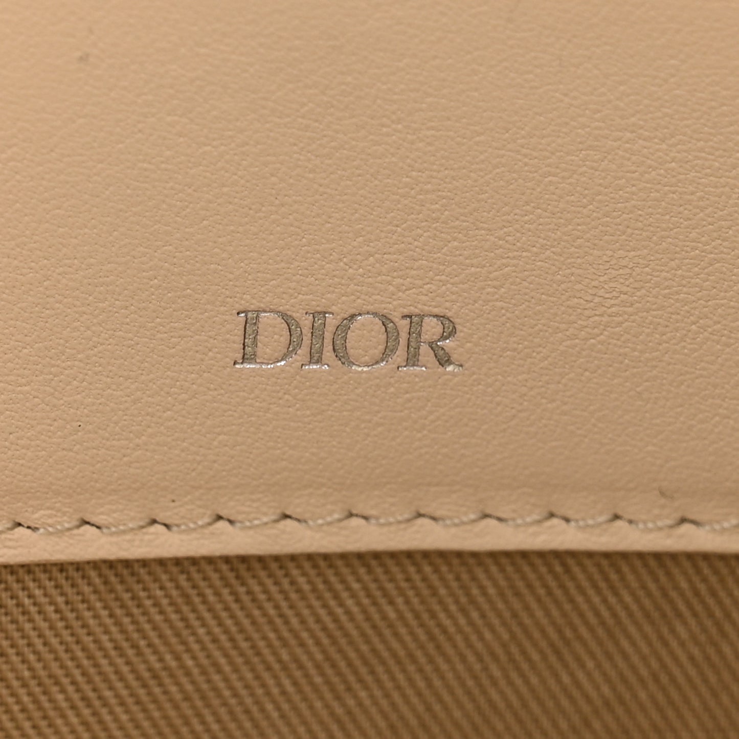 Coated Canvas CD Diamond Pouch Natural