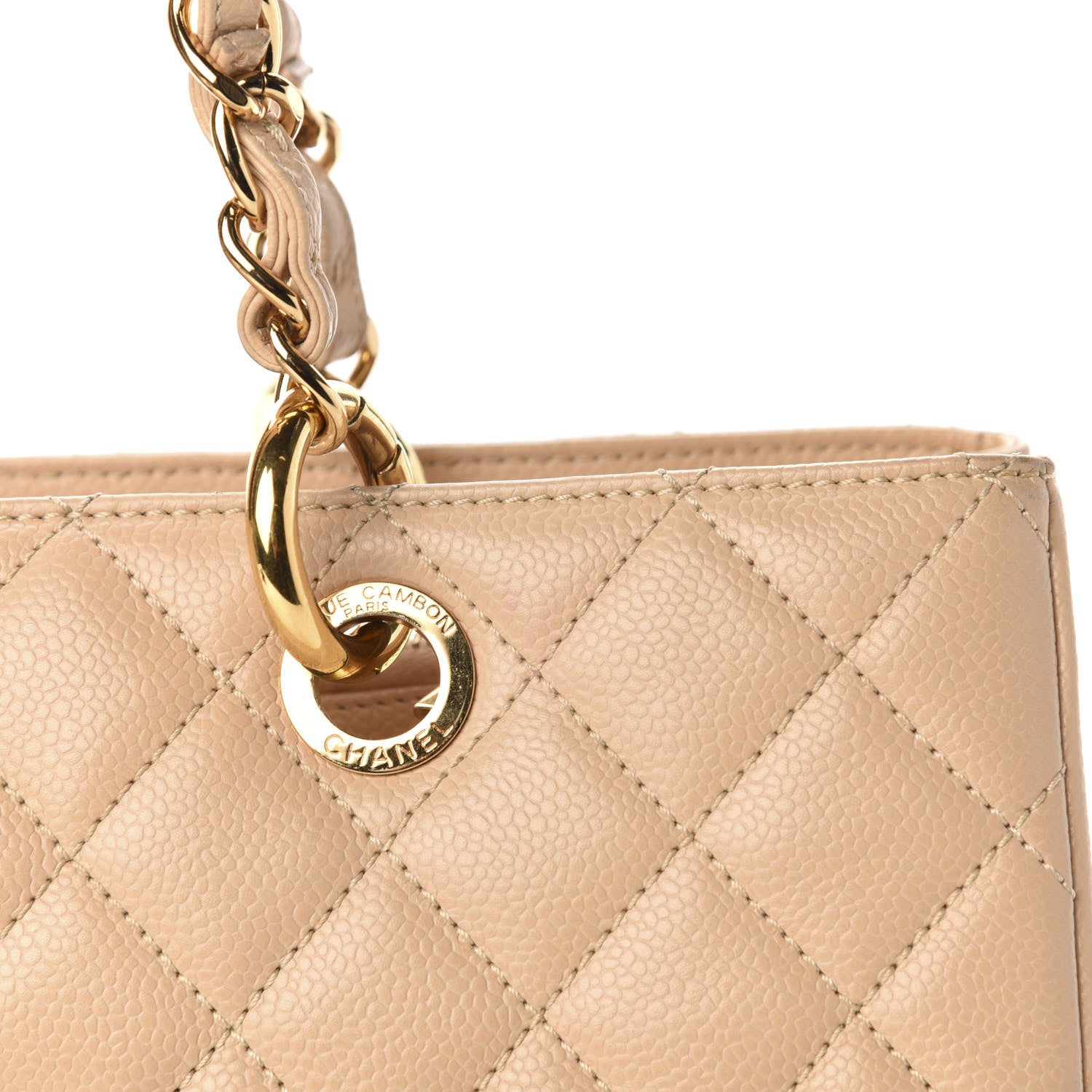 Chanel Caviar Quilted Grand Shopping Tote GST Beige 14 of 15