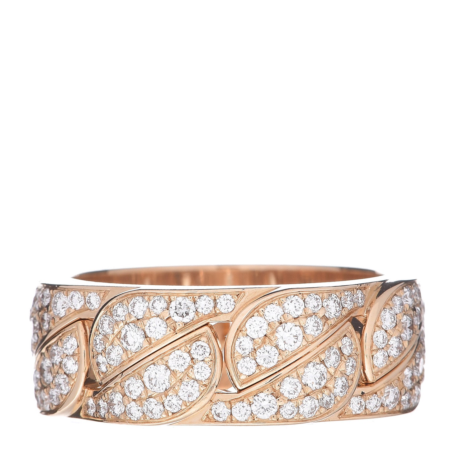 18K Yellow Gold Diamond La Dona Band Ring 57 8
