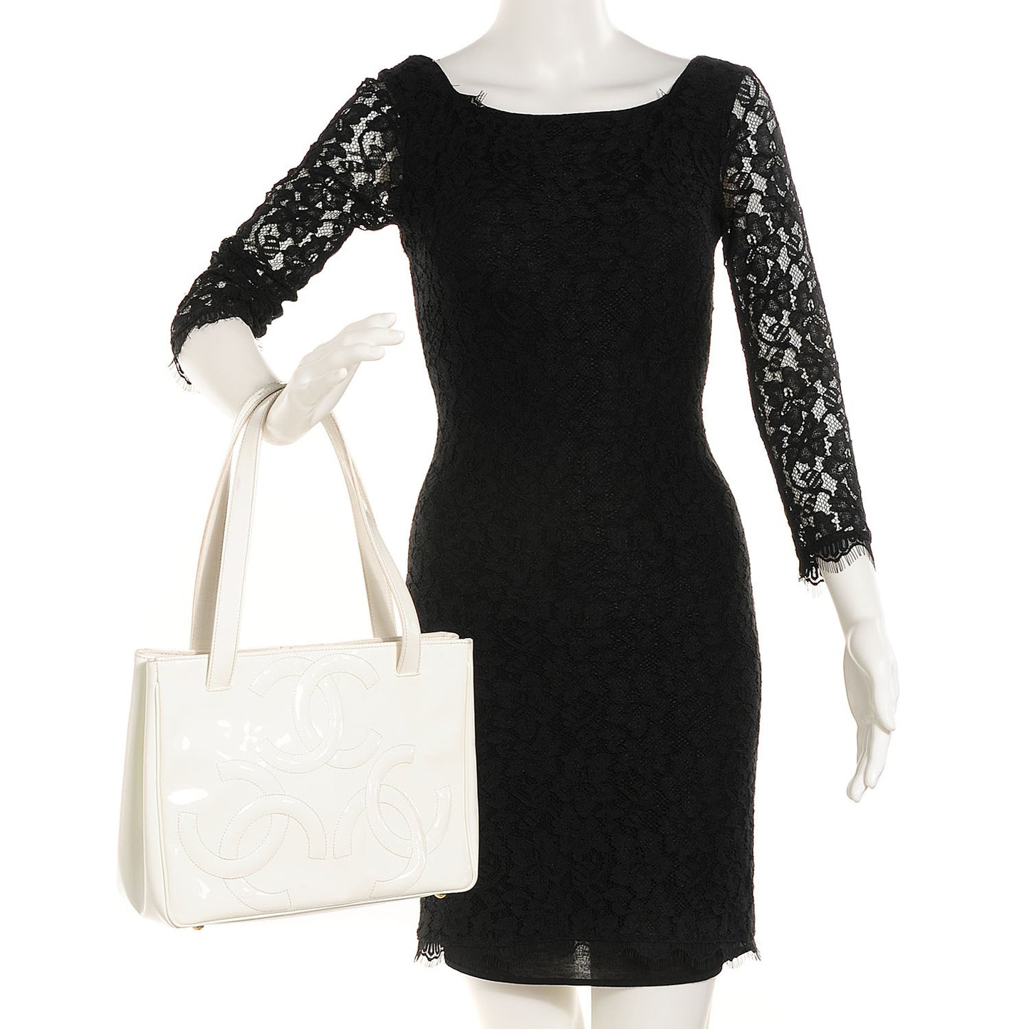 Patent CC Tote White
