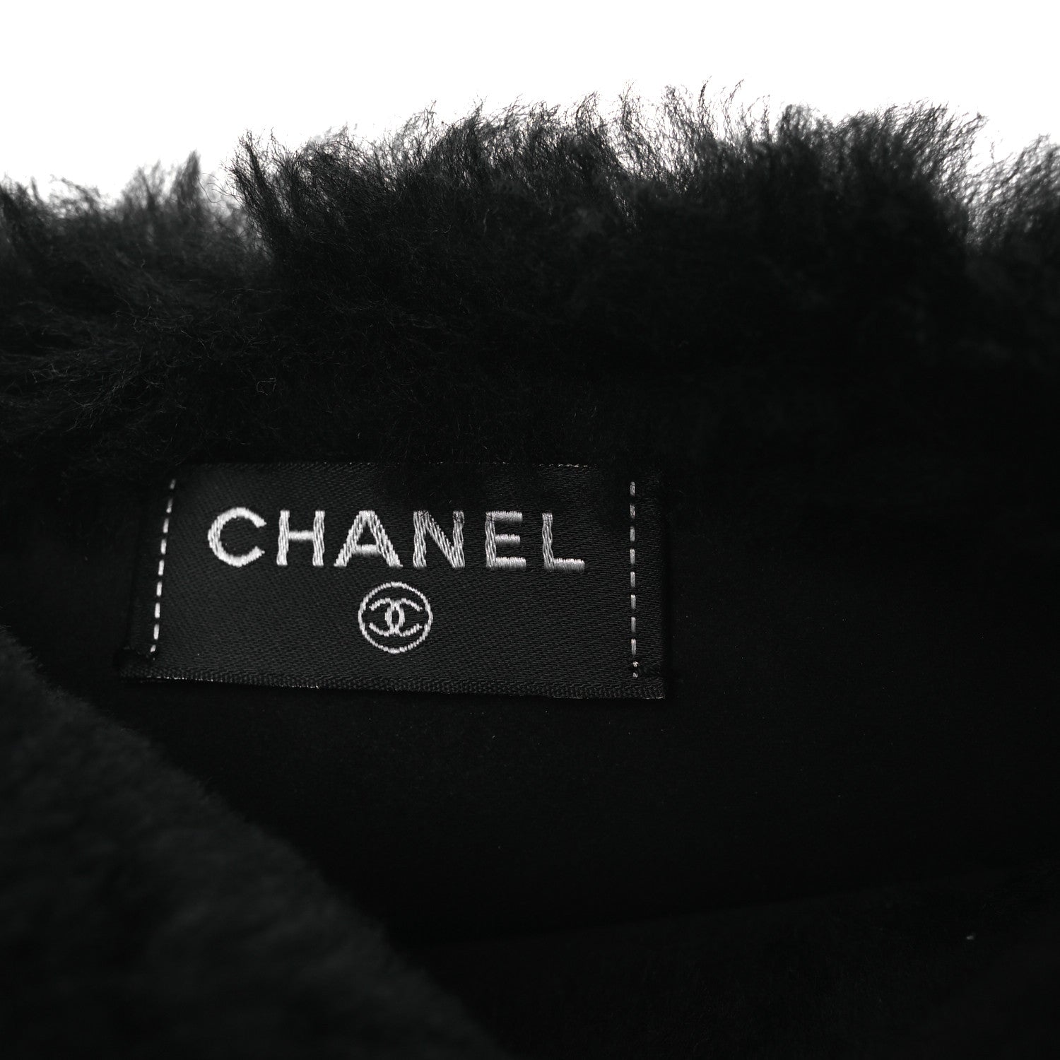 Chanel Muff Shearling Lambskin Bag Black Ecru 6 of 10