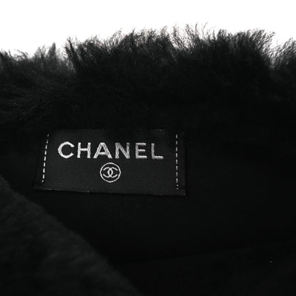 Chanel Muff Shearling Lambskin Bag Black Ecru 6 of 10