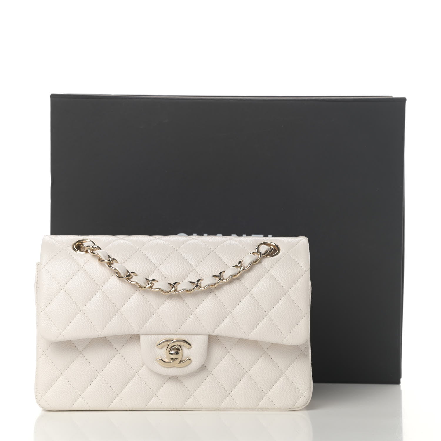 Chanel Caviar Quilted Small Double Flap White 11 of 11