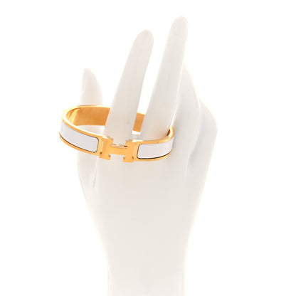 Hermes Enamel Narrow Clic Clac H Bracelet PM White 2 of 4
