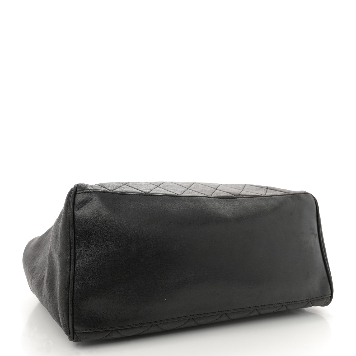 Chanel Lambskin Large Quilted Shopping Tote Black 4 of 13