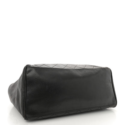Chanel Lambskin Large Quilted Shopping Tote Black 4 of 13