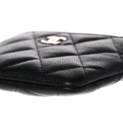 Chanel Caviar Quilted Zip Card Holder Wallet Black 9 of 10
