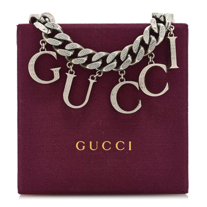 Gucci Metal Script Choker Necklace Silver 4 of 4