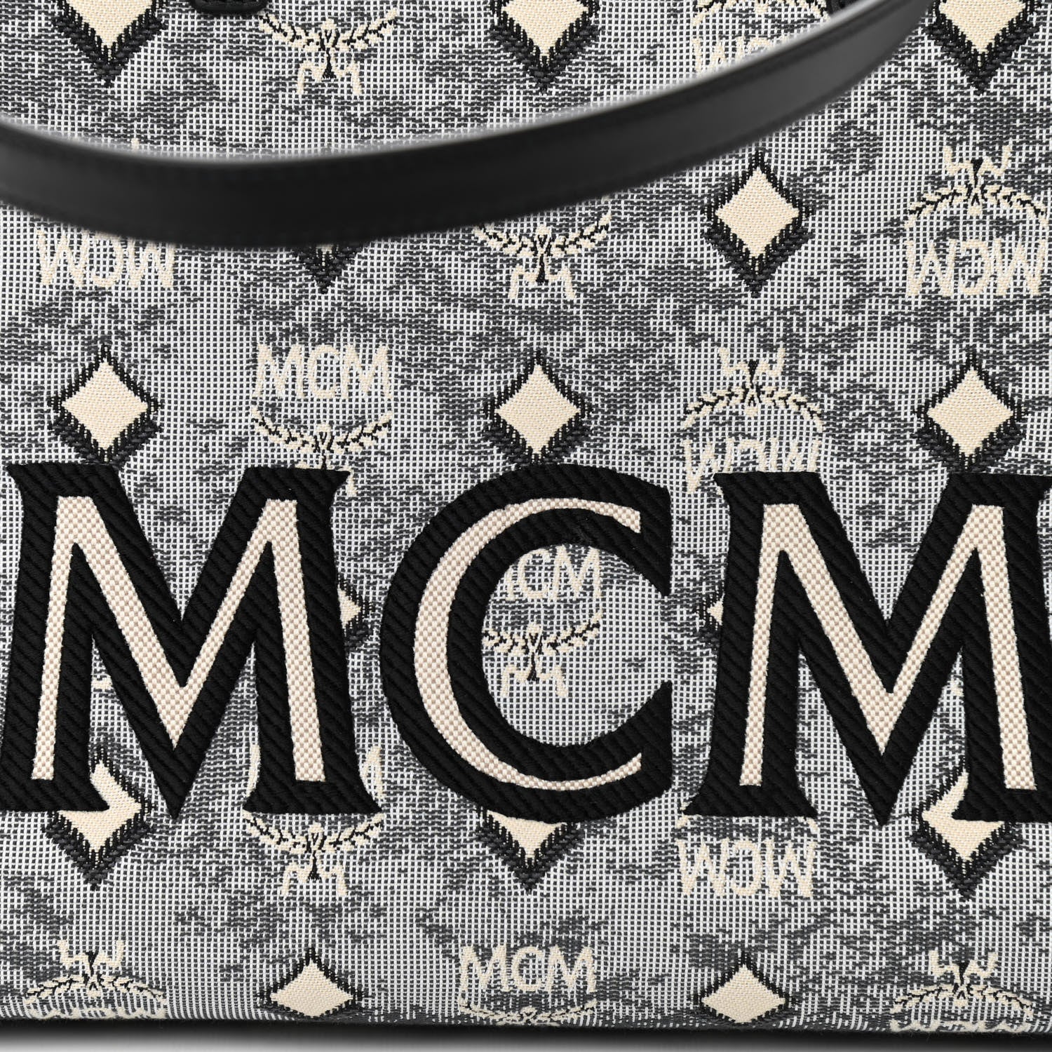 MCM Nappa Jacquard Monogram Large Tote Grey 7 of 9