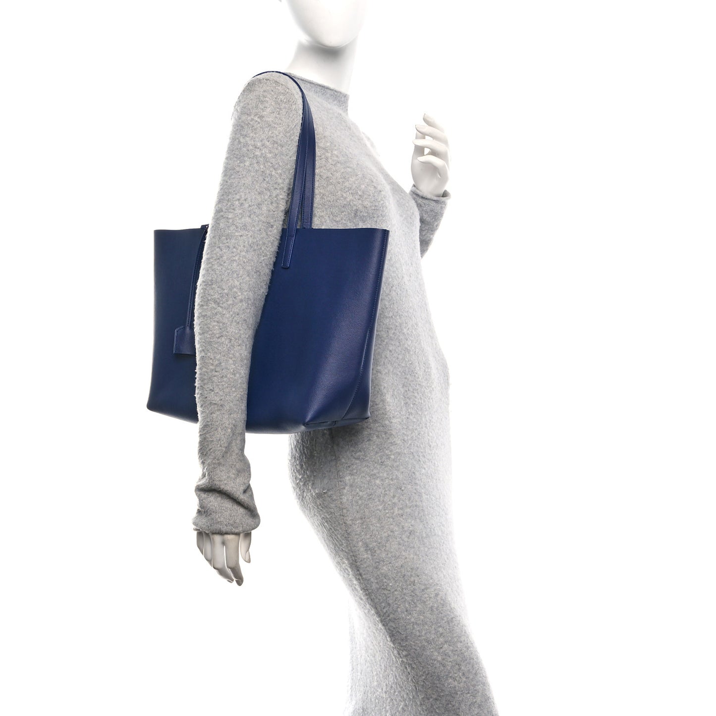 Calfskin Large Shopping Tote Saphir