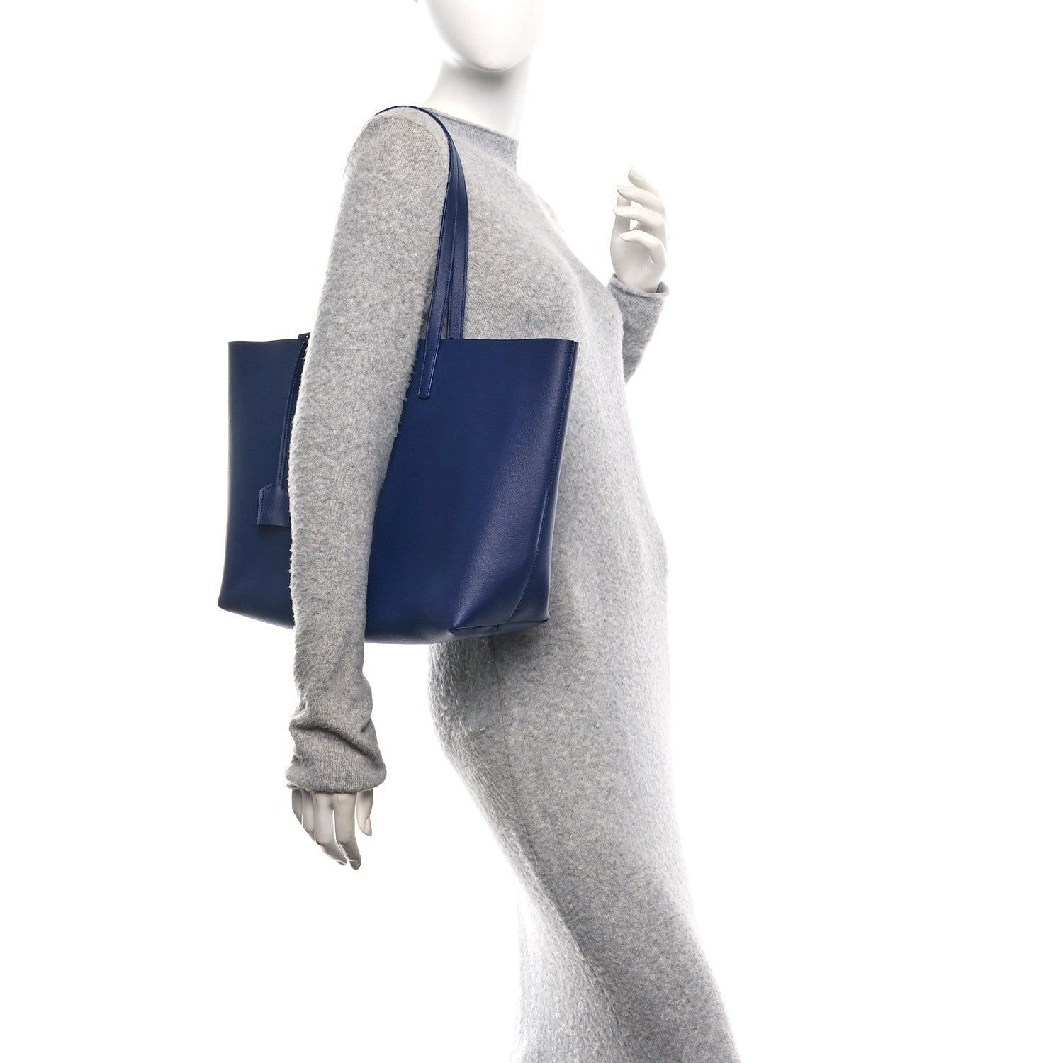 Saint Laurent Calfskin Large Shopping Tote Saphir 2 of 12