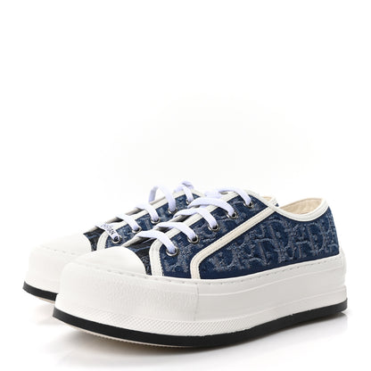 Christian Dior Denim Oblique Walk'N'Dior Low Top Sneakers 37.5 Blue 4 of 8