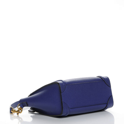 Celine Drummed Calfskin Nano Luggage Indigo 4 of 8