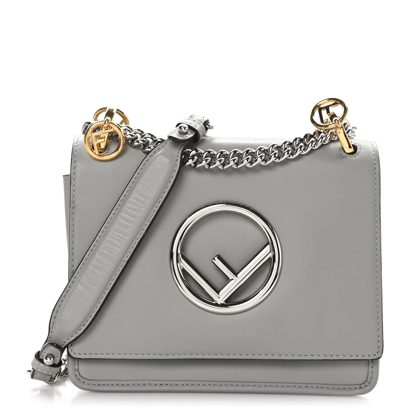 Vitello Century Opaco F is Fendi Small Kan I Shoulder Bag Grigio Perla