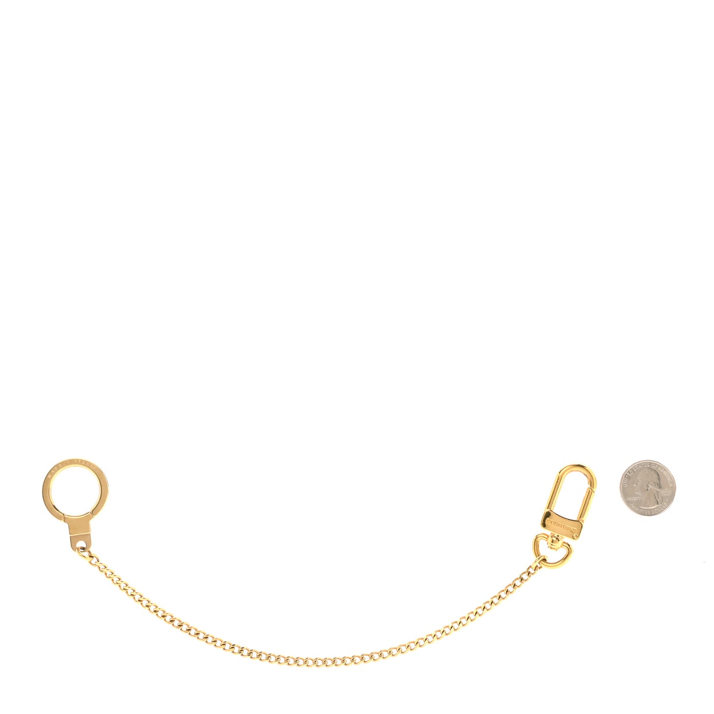 Metal Pochette Extender Key Ring Chain Gold