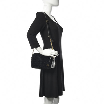 Fendi Vitello Vernice Mou Karligraphy Embossed Camera Case Black 2 of 8