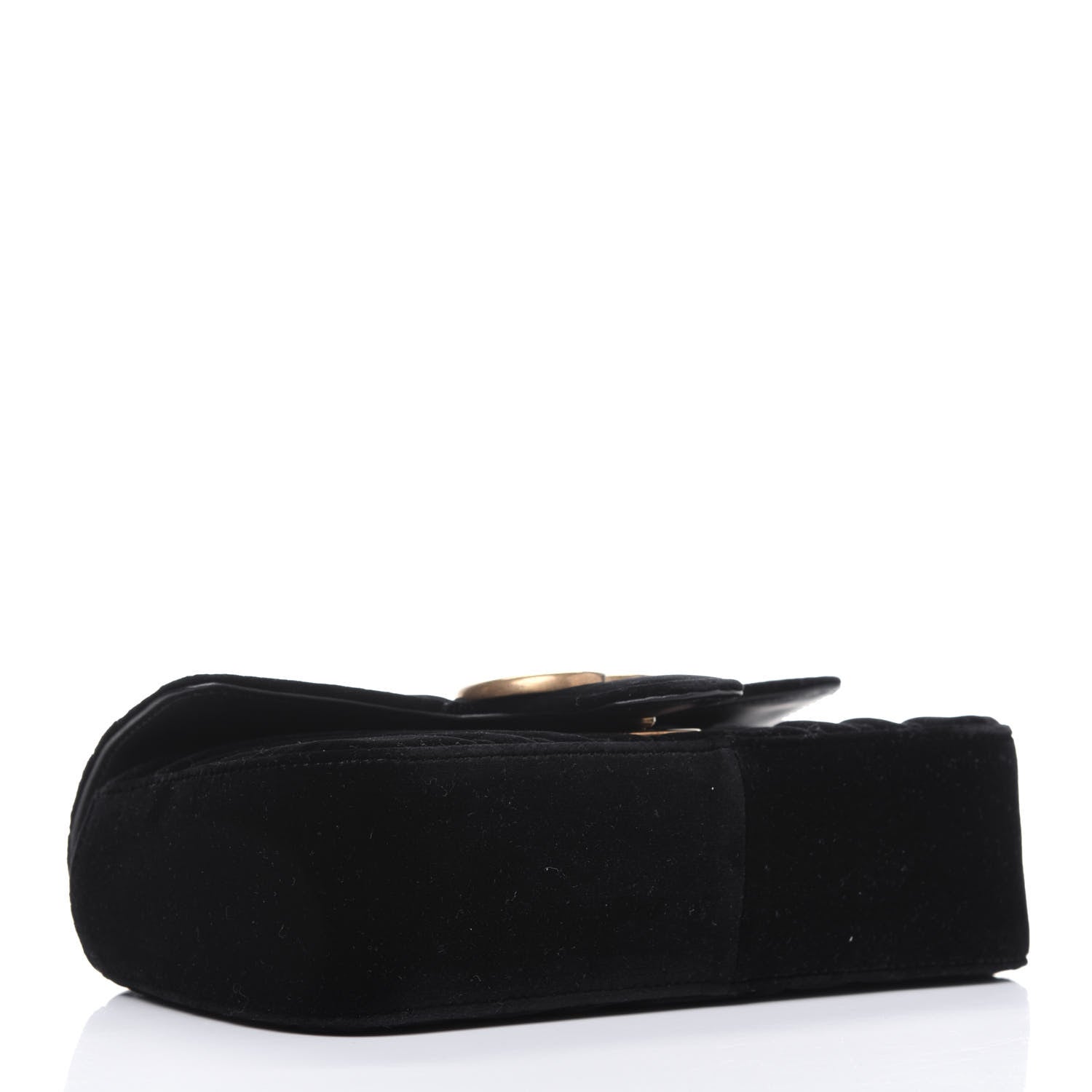 Gucci Velvet Matelasse Mini GG Marmont Shoulder Bag Black 4 of 14