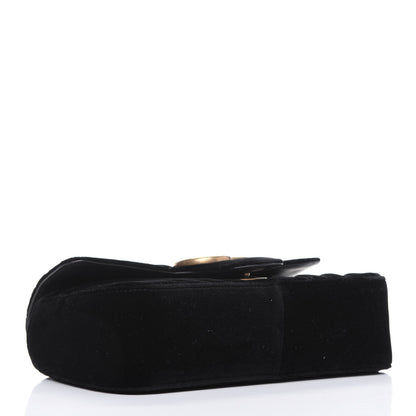 Gucci Velvet Matelasse Mini GG Marmont Shoulder Bag Black 4 of 14