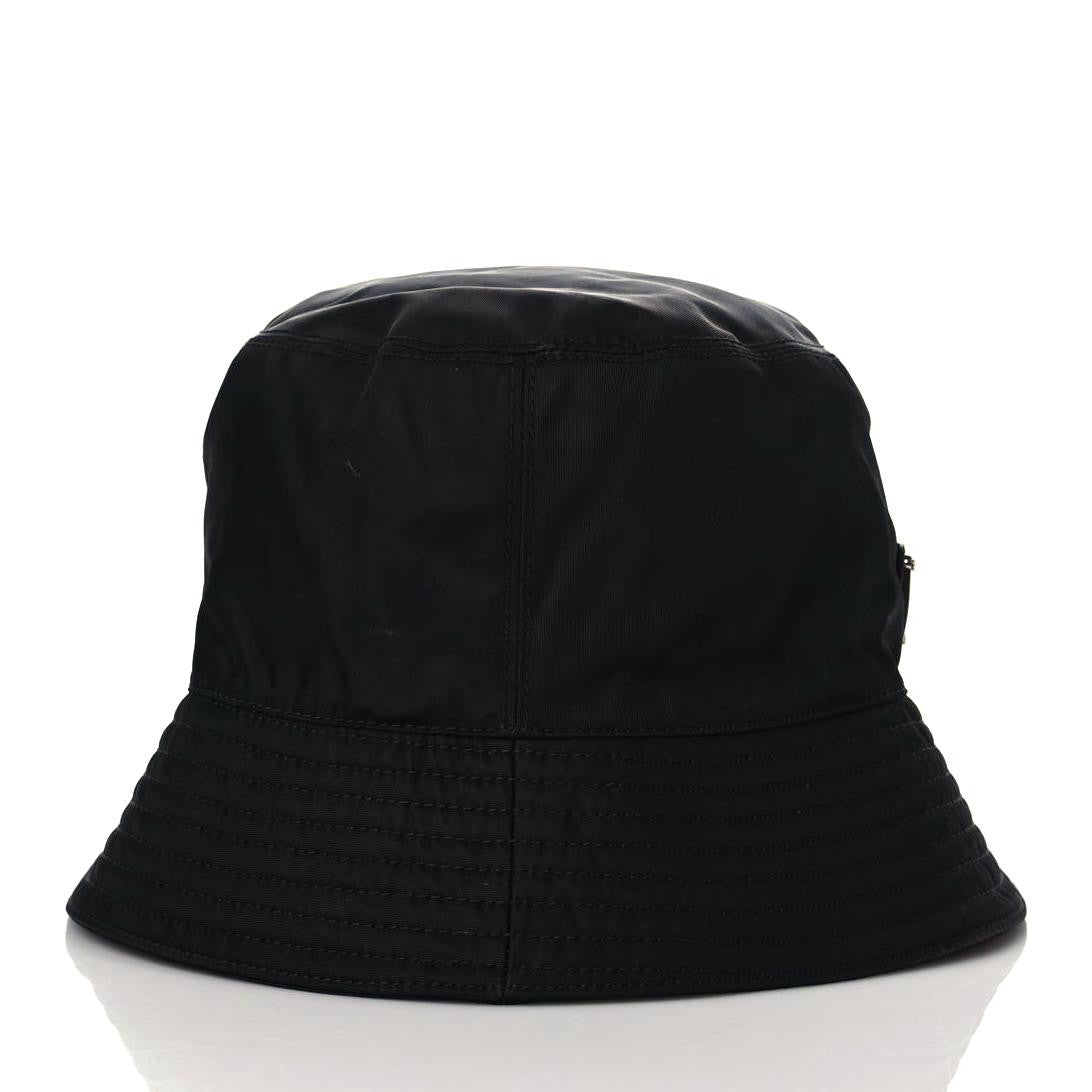 Prada Re-Nylon Metal Triangle Logo Womens Bucket Hat S Black 5 of 7