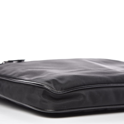 Prada Nylon Flat Messenger Bag Black 9 of 10