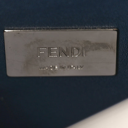 Fendi Vitello Tahiti Burro Large Peekaboo Iconic Essentially Satchel Ardesia Dark Blue 6 of 9