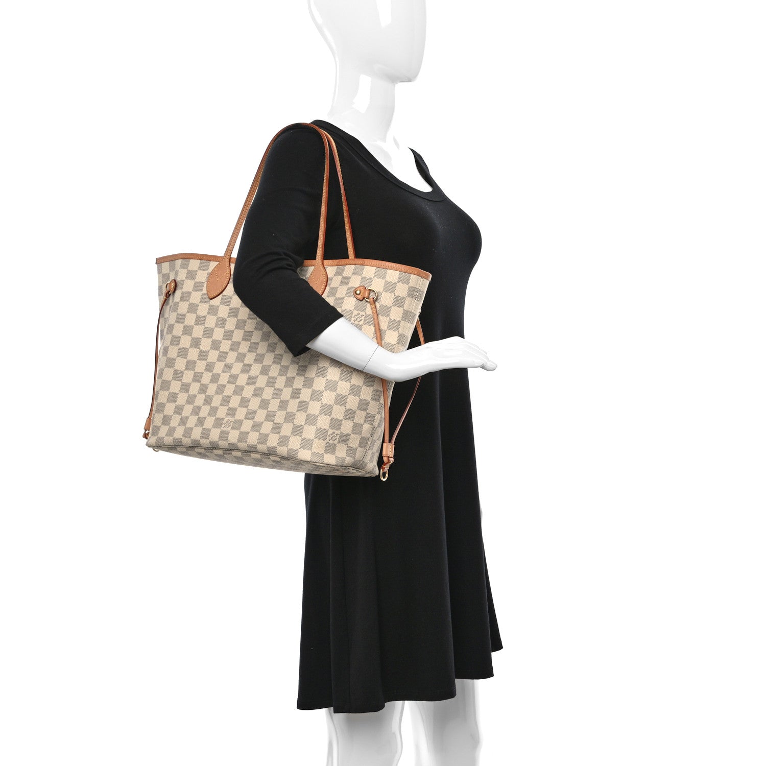 Louis Vuitton Damier Azur Neo Neverfull MM Rose Ballerine 2 of 9