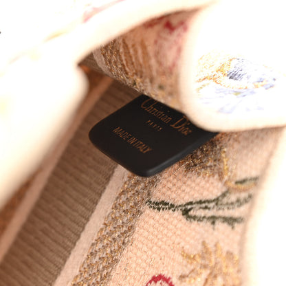 Christian Dior Canvas Embroidered Hibiscus Printed Mini Book Tote Beige Multicolor 6 of 14