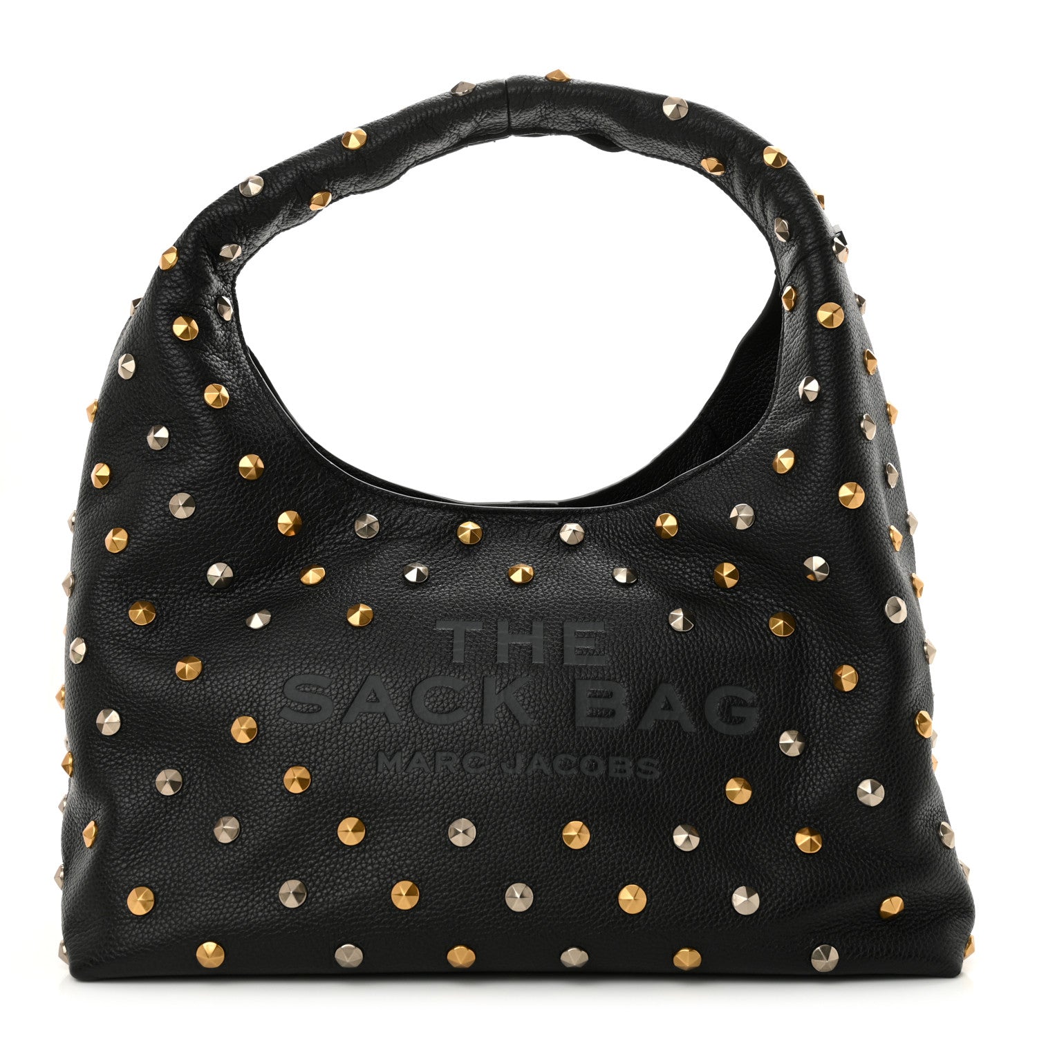 Marc Jacobs Grained Calfskin  Glam Studs The Sack Bag Black 1 of 10