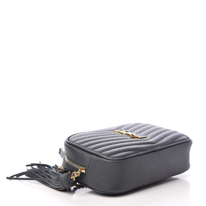 Saint Laurent Grain De Poudre Matelasse Monogram Mini Lou Camera Bag Dark Smog 4 of 11