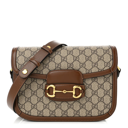 Gucci GG Supreme Monogram Horsebit 1955 Shoulder Bag Beige Brown Sugar 1 of 10