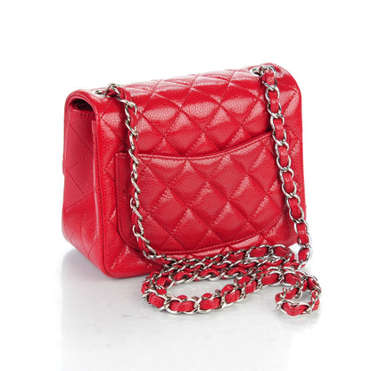 Chanel Caviar Quilted Mini Square Flap Red 3 of 7