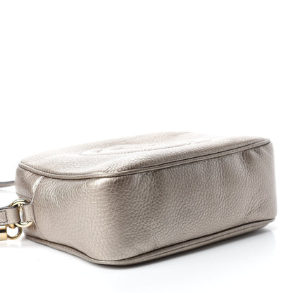 Gucci Metallic Pebbled Calfskin Small Soho Disco Bag Golden Beige 4 of 14