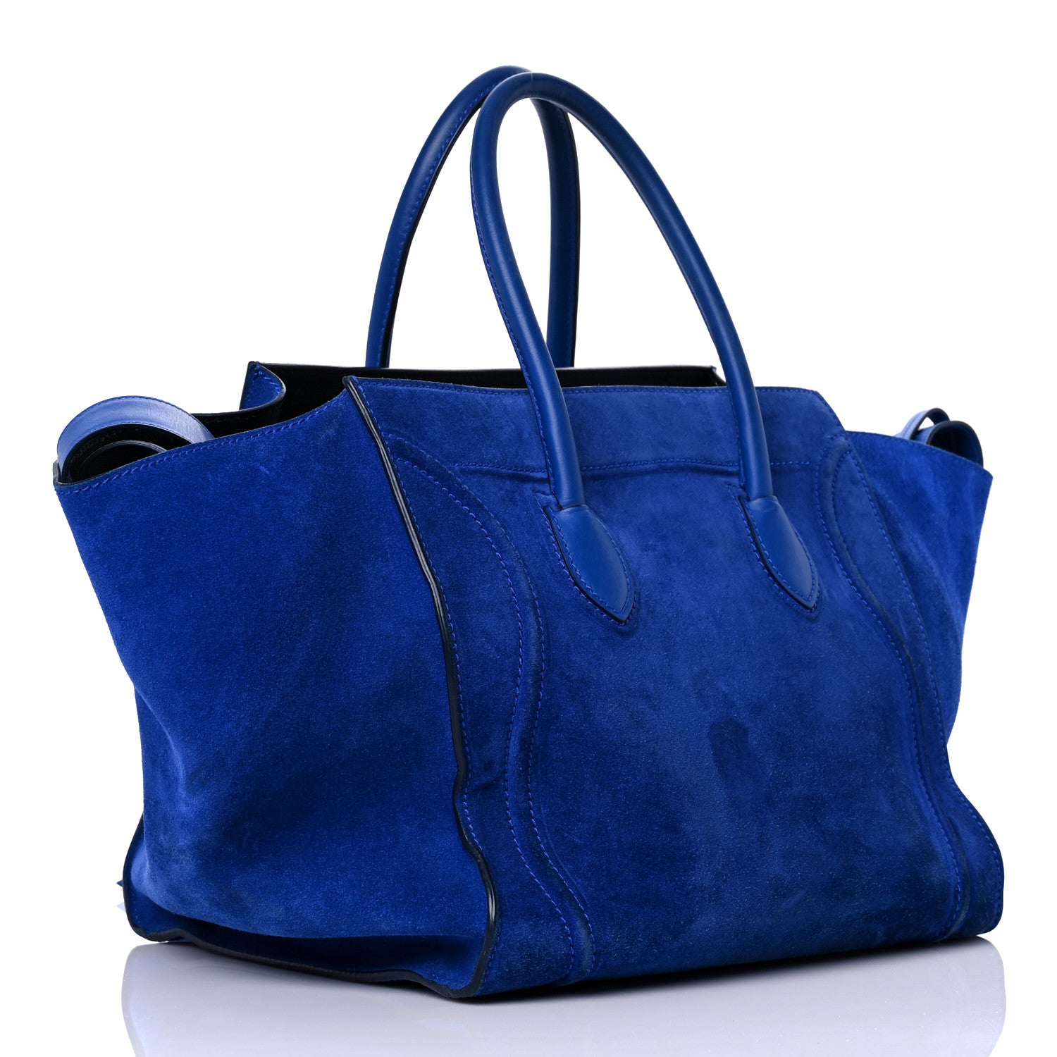 Celine Suede Medium Phantom Luggage Colbalt Blue 3 of 19