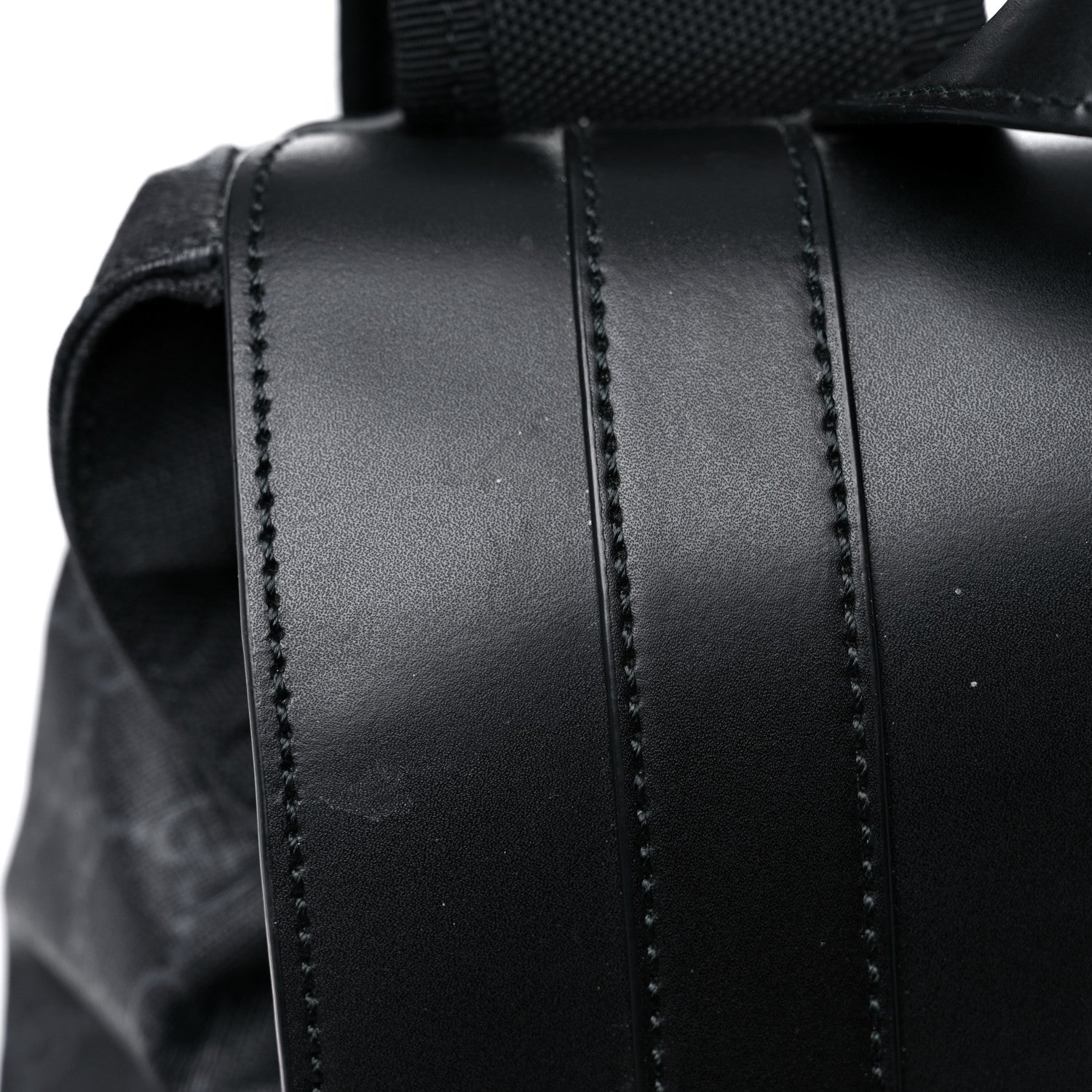 Gucci Soft GG Supreme Monogram Appia Calfskin Web Double Buckle Backpack Black 12 of 12