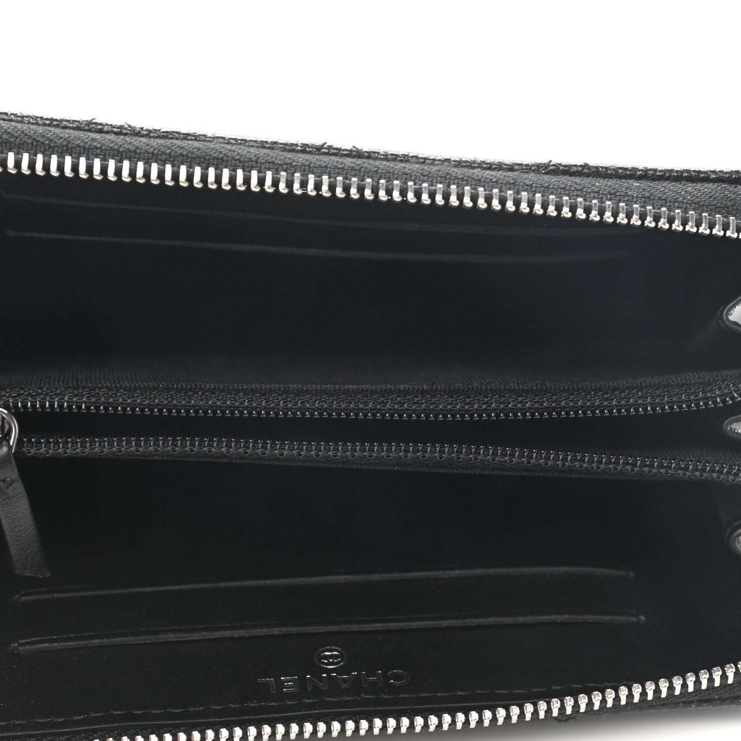 Chanel Iridescent Caviar Quilted Medium Zip Around Wallet Black 5 of 8