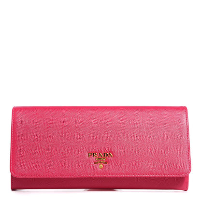 Prada Saffiano Metal Oro Chain Wallet Peonia 1 of 10