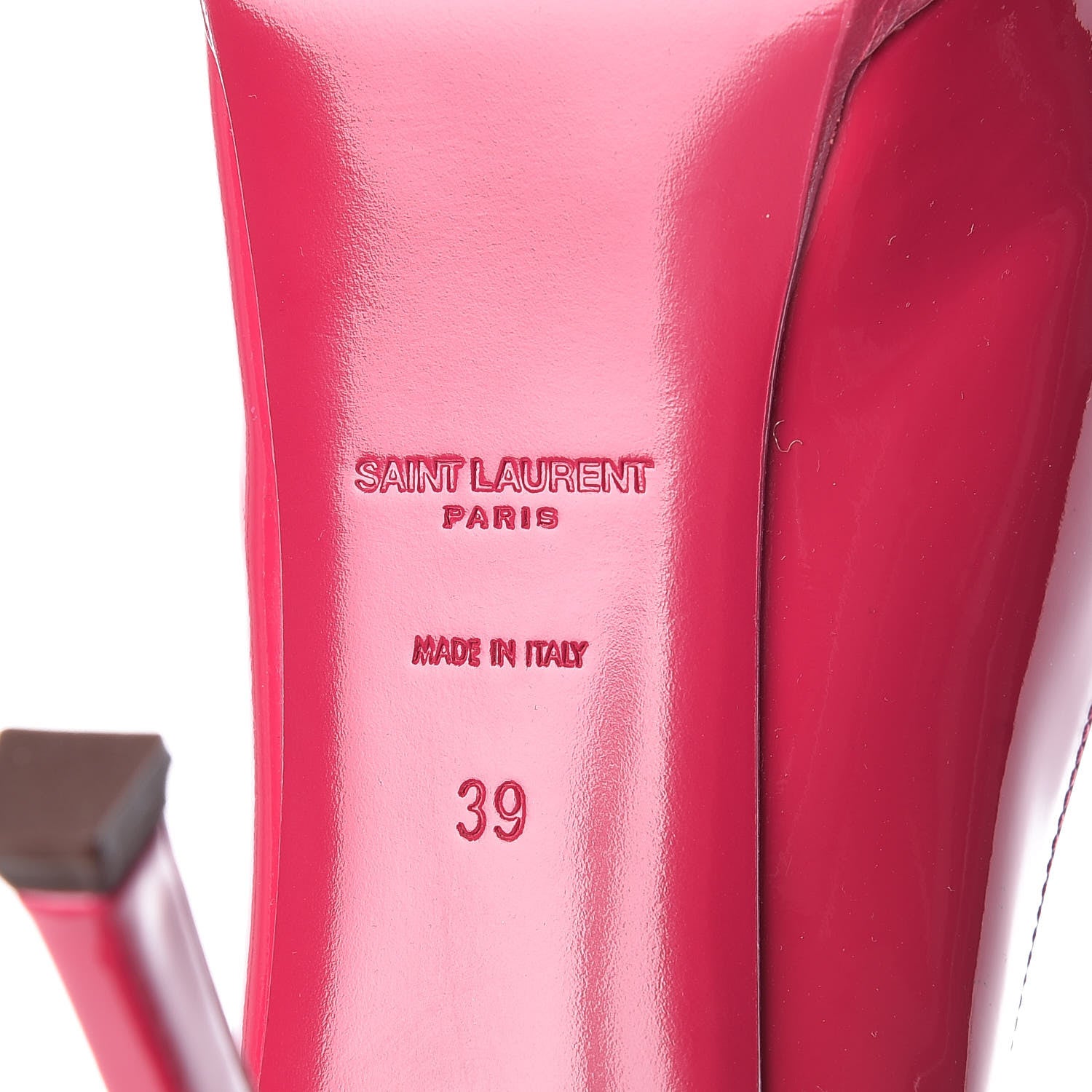 Saint Laurent Patent Tribtoo 80 Platform Pump 39 Fuchsia 9 of 10