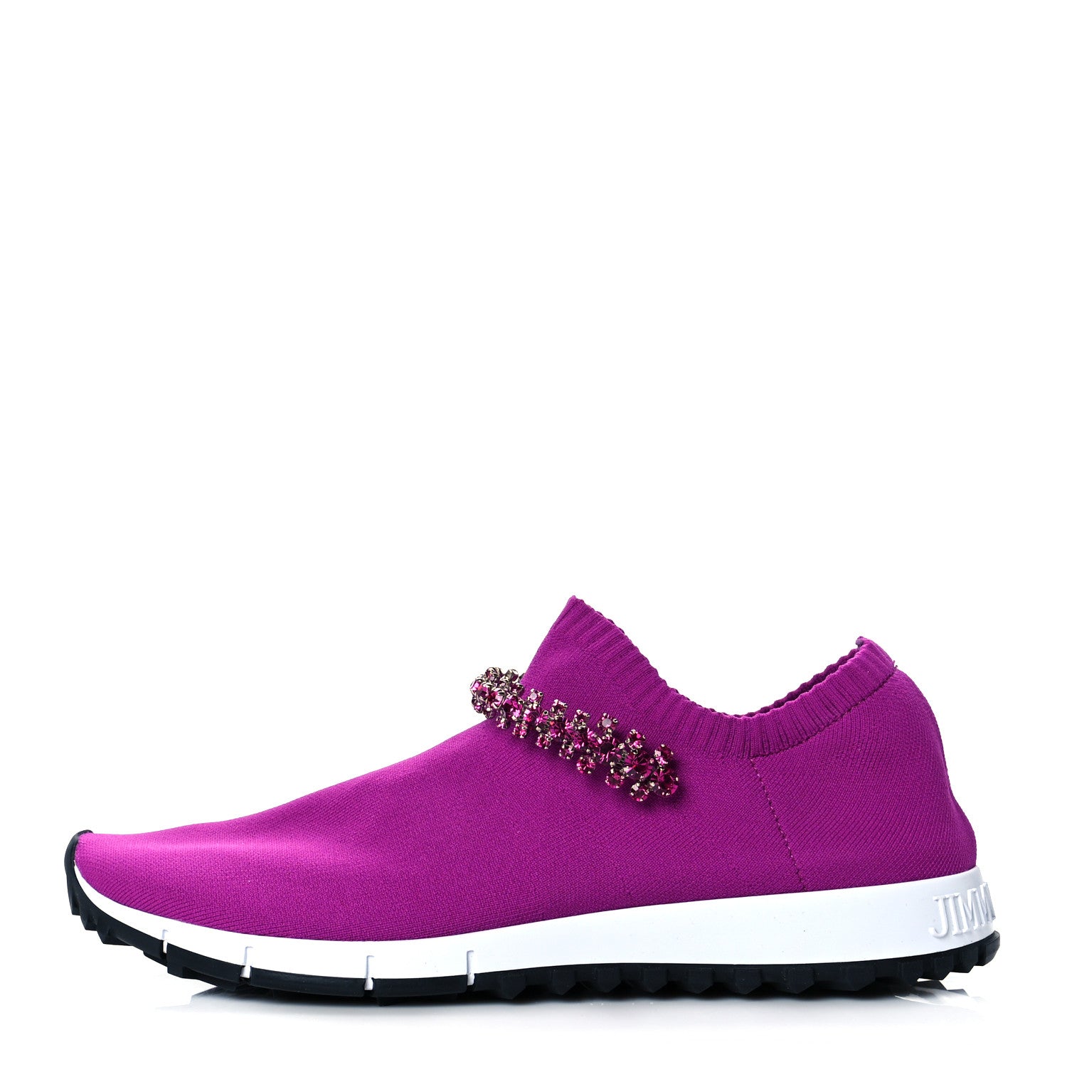 Jimmy Choo Stretch Fabric Crystal Ankle Sock Sneakers 40 Fuchsia 1 of 9
