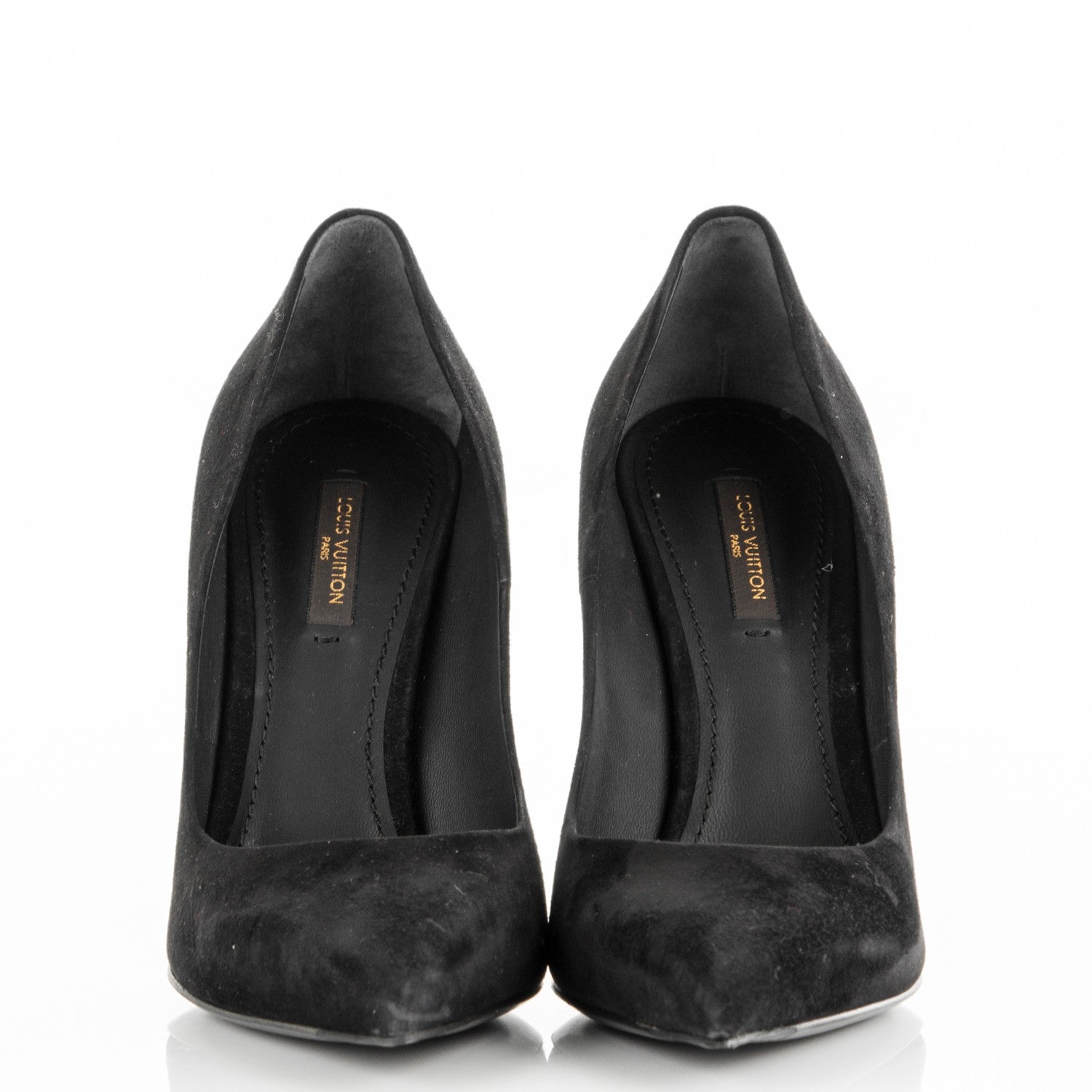 Louis Vuitton Suede Eyeline Pumps 38.5 Black 2 of 8