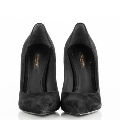 Louis Vuitton Suede Eyeline Pumps 38.5 Black 2 of 8