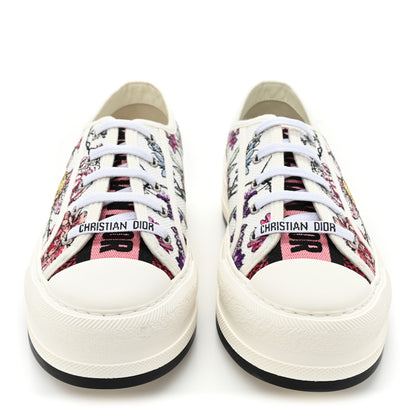 Christian Dior Canvas Jardin Botanique Embroidered Womens Walk'N'Dior Low Top Sneakers 37 White Multicolor 2 of 9