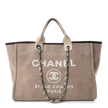 Chanel Canvas Large Deauville Tote Ecru 1 of 11