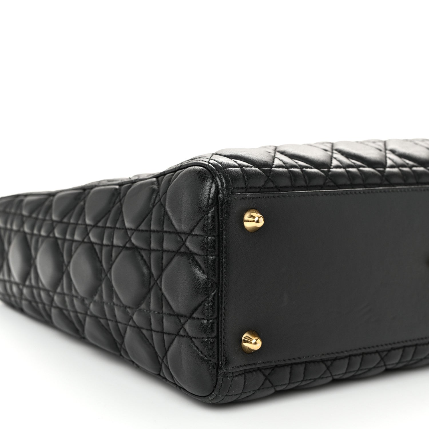 Christian Dior Lambskin Cannage Large Lady Dior Black 9 of 10