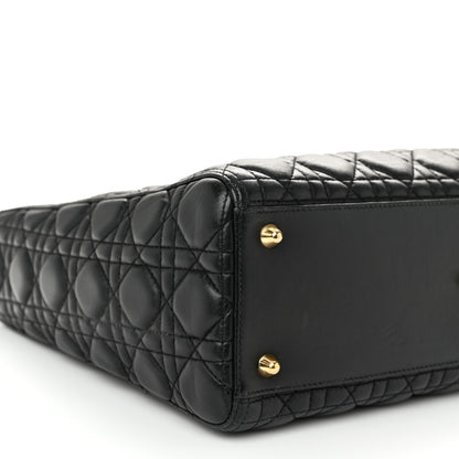 Christian Dior Lambskin Cannage Large Lady Dior Black 9 of 10