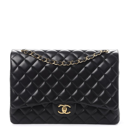 Chanel Lambskin Quilted Maxi Double Flap Black 1 of 11